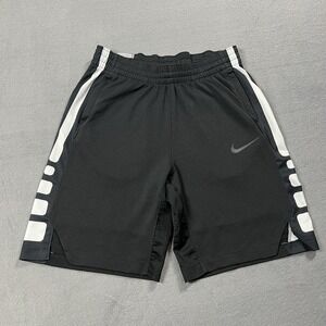 Nike Elite Shorts Boys L Black 8" Basketball Drawstring Pockets DriFit